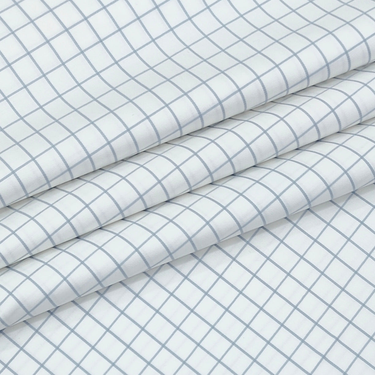 Shirt Fabric Donear LA Finish Premium Giza Cotton Windowpane Check Colour Grey N White